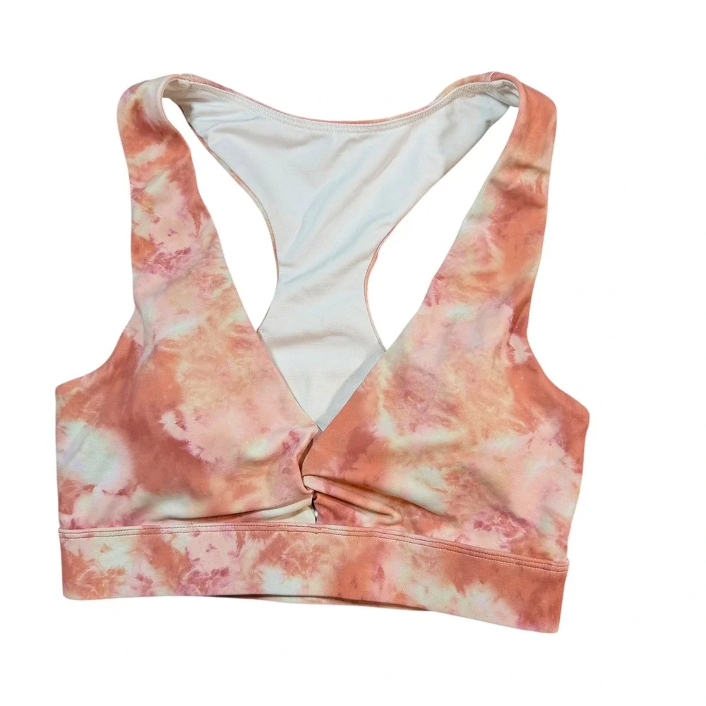 LURV Pink Rock Twist Crop Sports Bra Tie‎ Dye XS Designer Activewear New